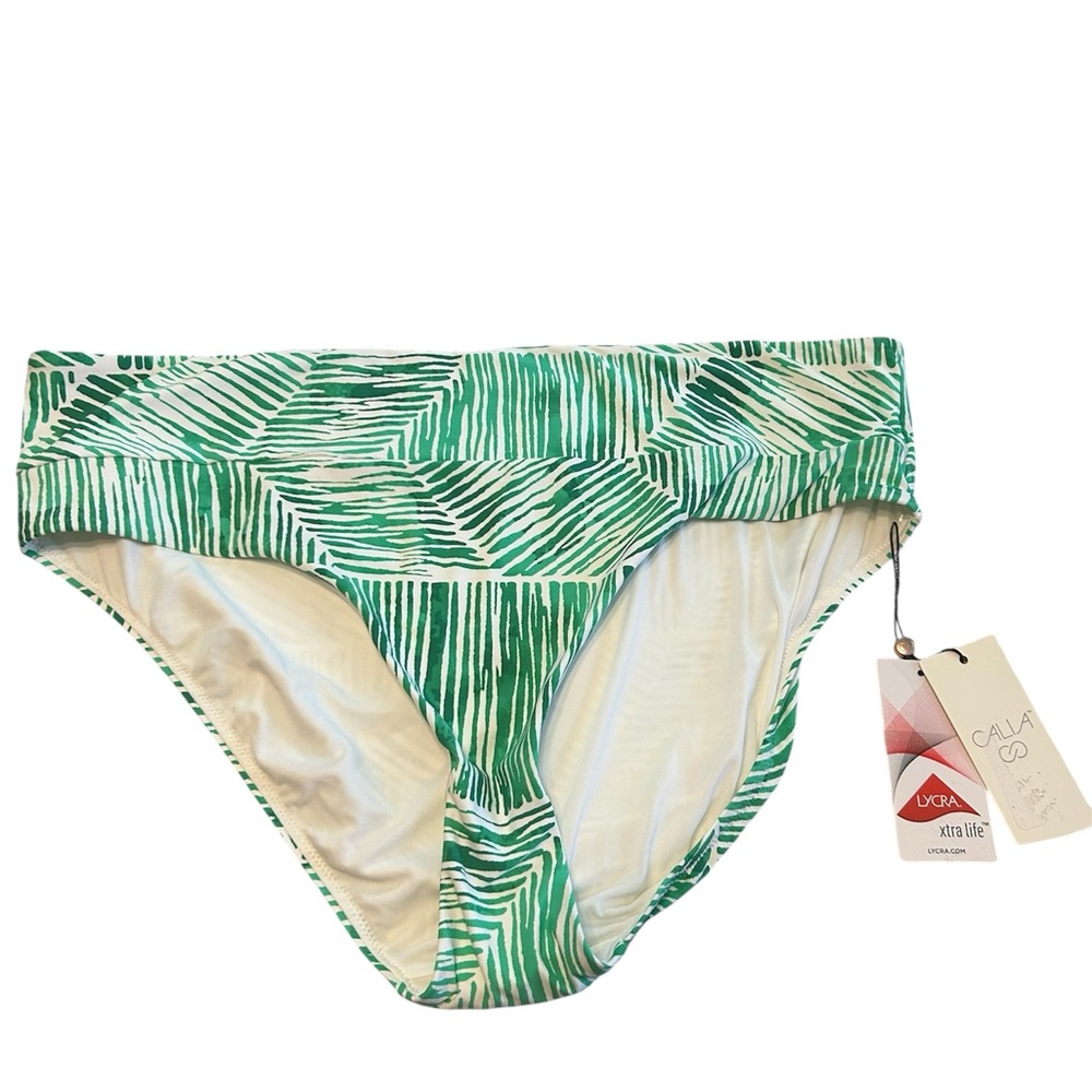 CALIA by Carrie Underwood Small Palm Green Patterned Swim Bottom